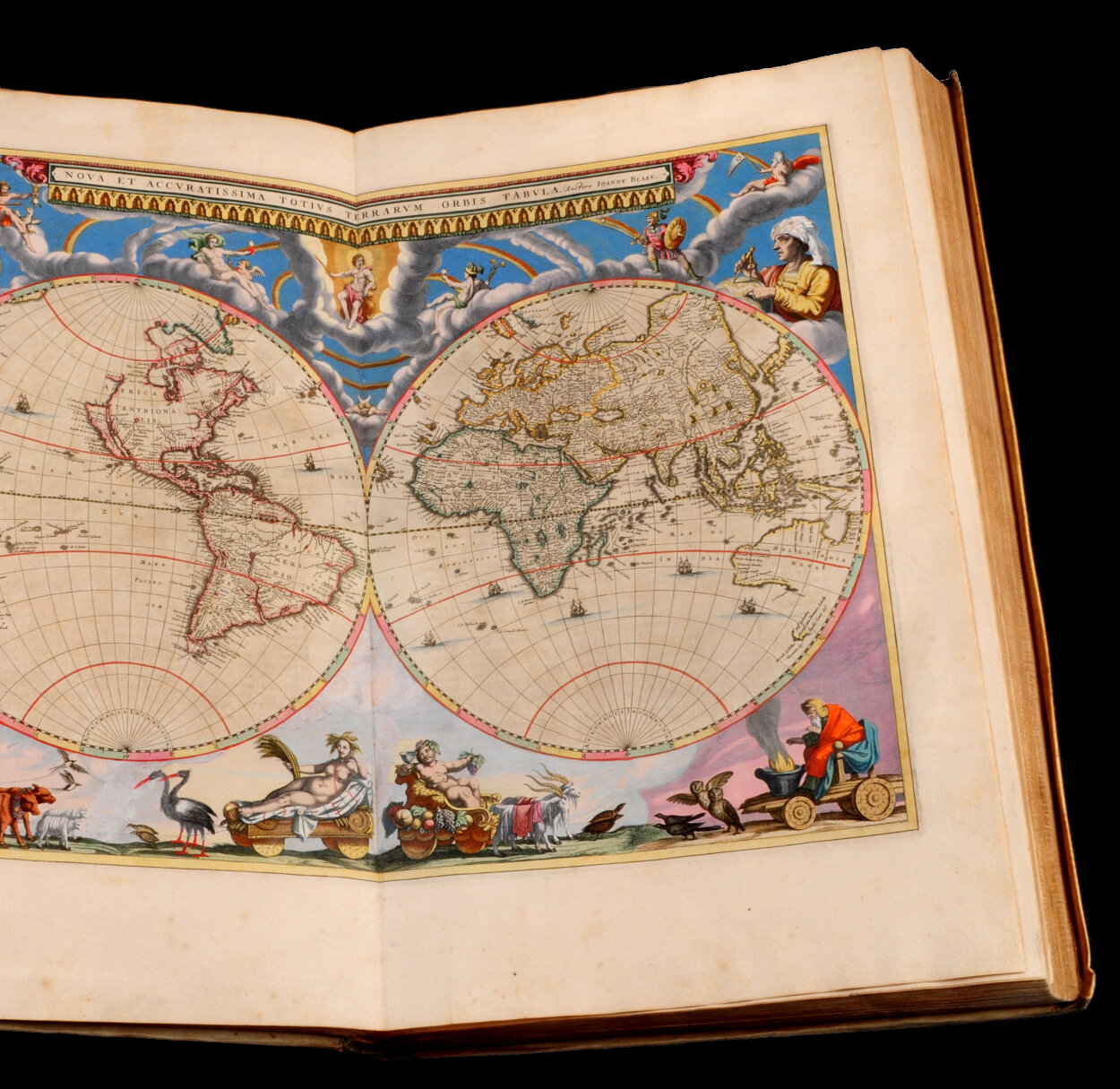 Weltatlas von Joan Blaeu, 1667 Aufgeschlagener Weltatlas von Joan Blaeu, 1667