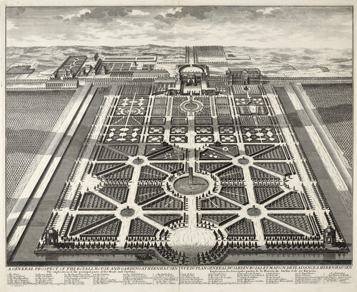 A General Prospect Of The Royall House And Garding At Hernhausen. Signatur: Mappe XIX, C, 176